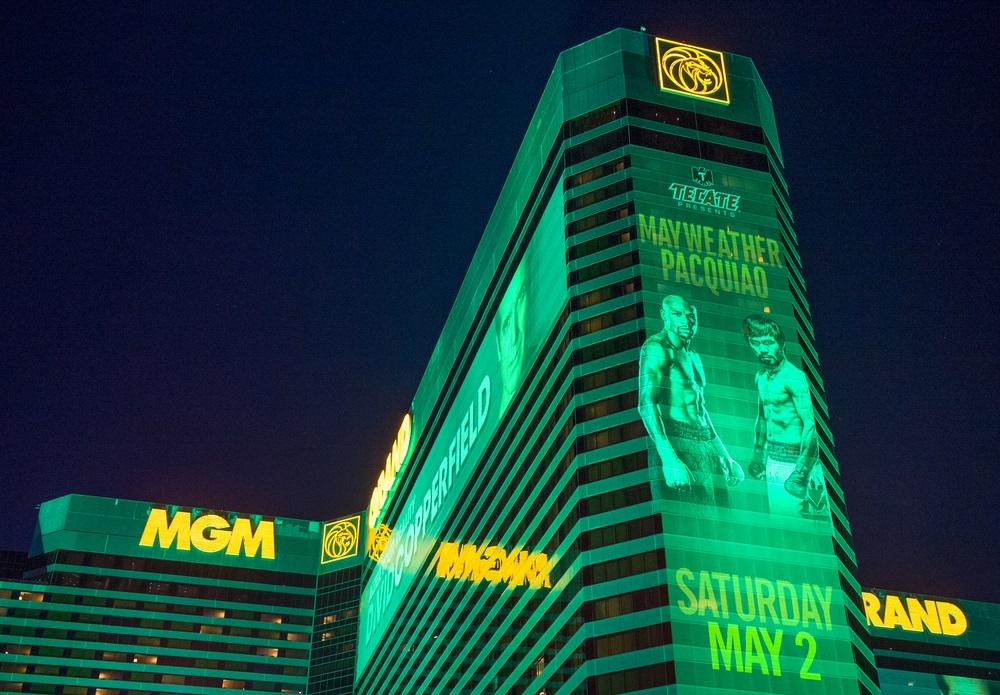 Floyd Mayweather vs Manny Pacquaio på MGM Grand, Las Vegas (shutterstock)