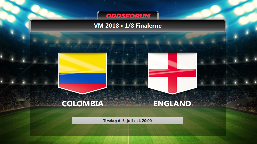 Colombia - England i VM 2018 1/8 finale: Se odds, startopstillinger og livestream