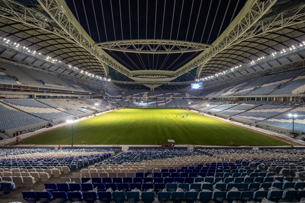 Al Janoub Stadium i Qatar set indefra