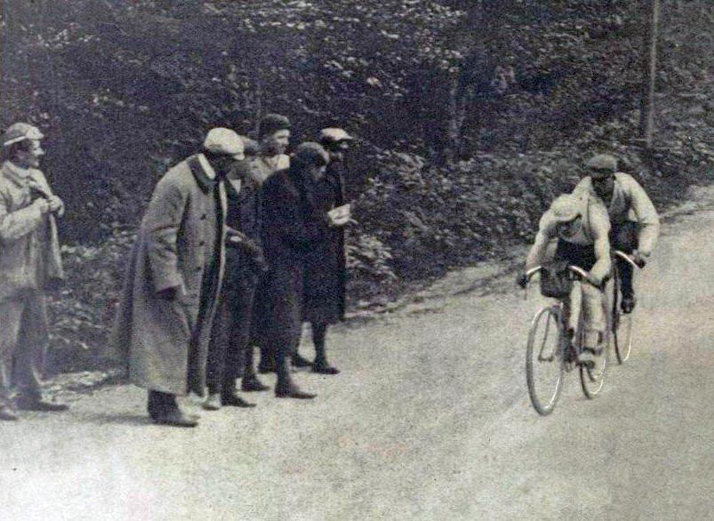 Georges Passerieu og Jean-Baptiste Dortignacq på Ballon d' Alsace i Tour de France i 1906