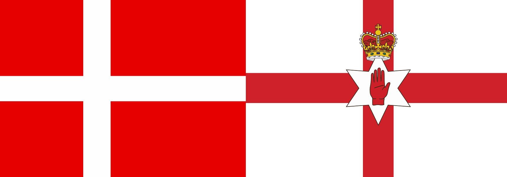 Danmark vs Nordirland flag