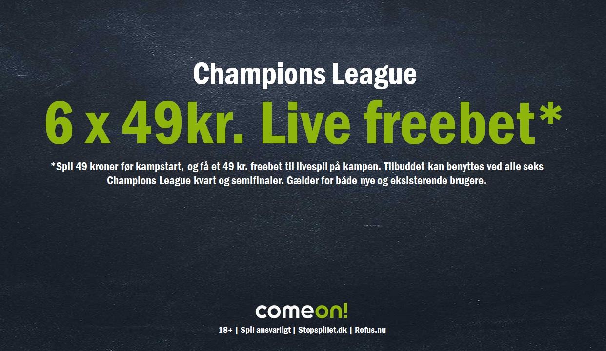 49 kroner freebet tilbud hos ComeOn