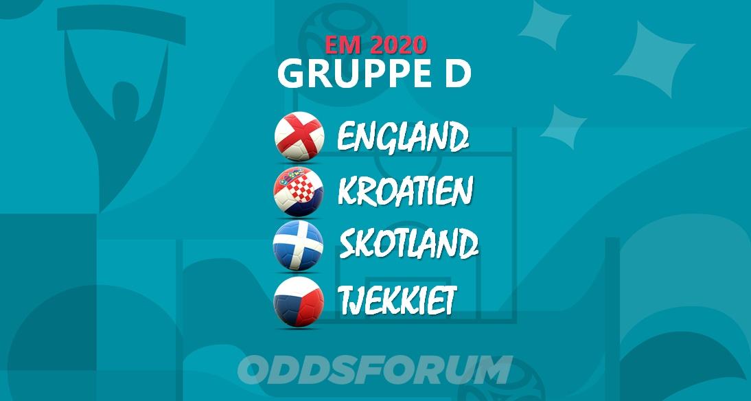 Gruppe D odds: England, Kroatien, Tjekkiet og Skotland ...