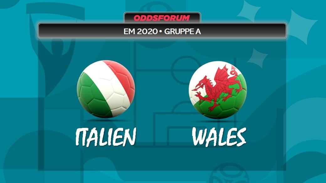 Italien vs Wales ved EM 2020 i fodbold