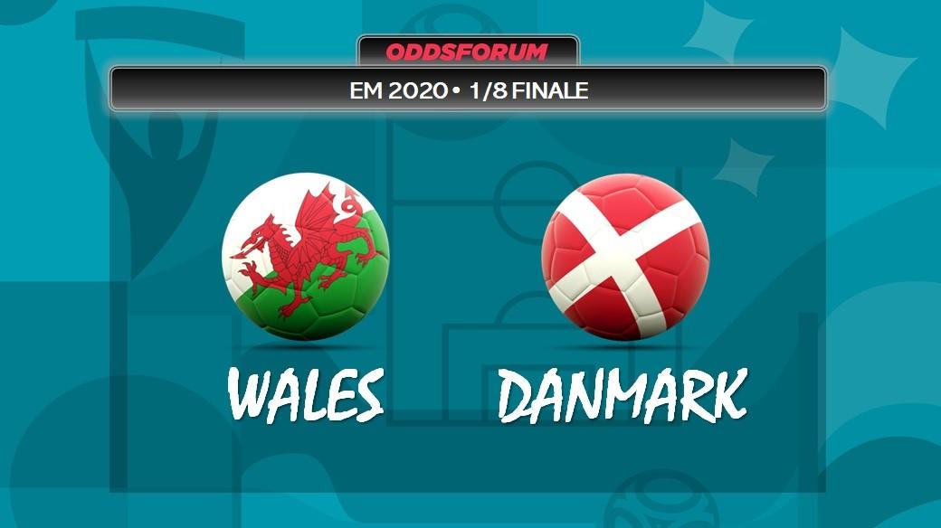 Wales vs Danmark 1/8-finale ved EM 2020 i fodbold