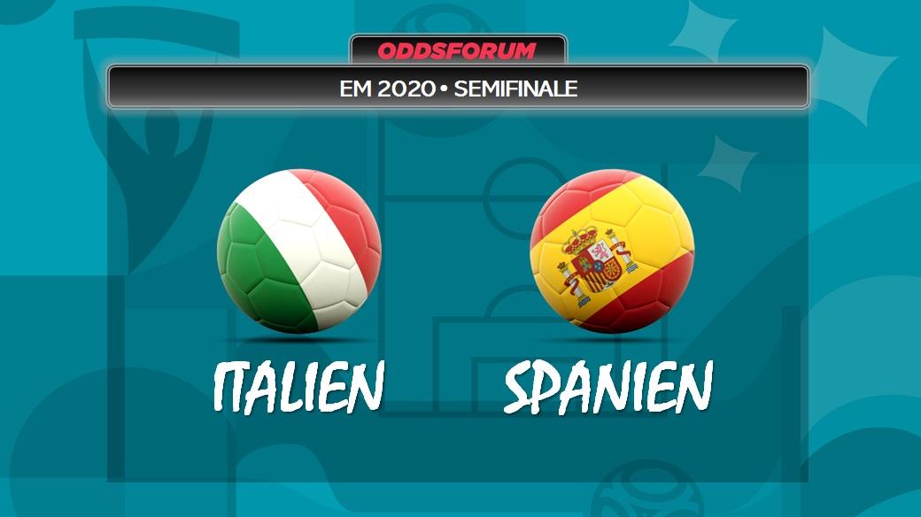 Italien vs Spanien i EM 2020 semifinalen i fodbold