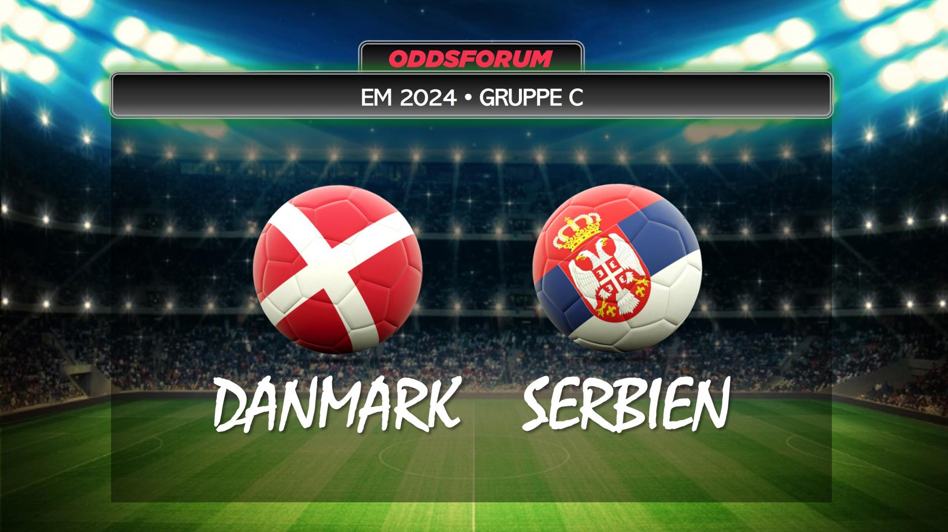 EM 2024 i fodbold. Danmark mod Serbien