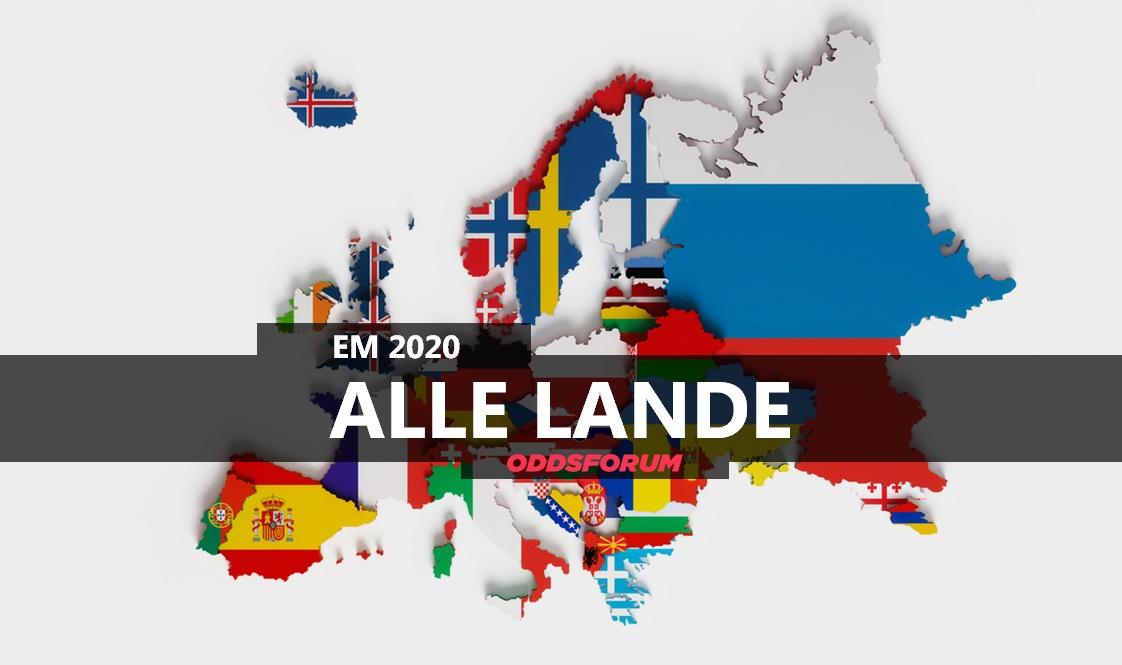 Alle lande og trupper ved EM 2020
