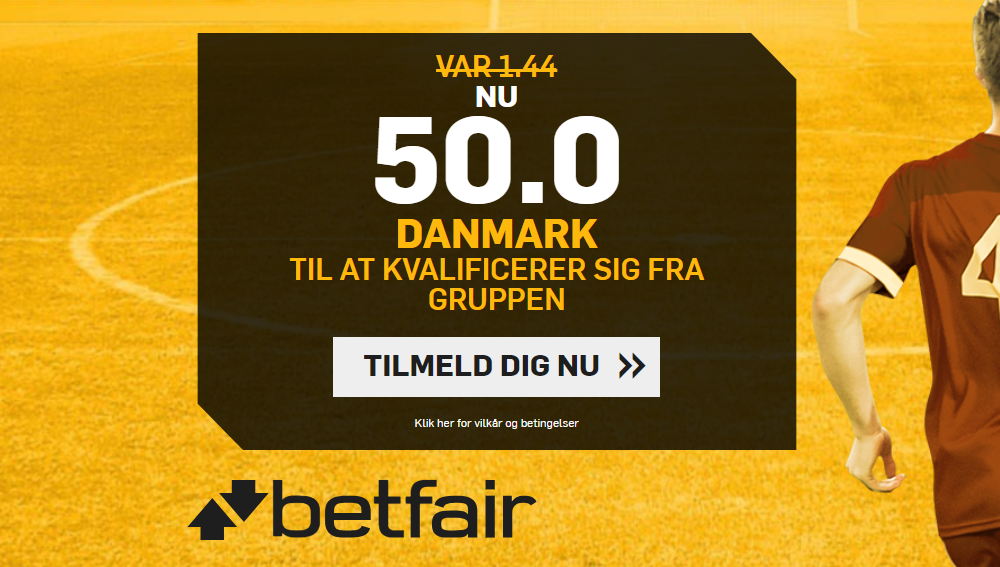 VM 2018 tilbud: Odds 50.00 på Danmark kvalificerer sig fra VM gruppen