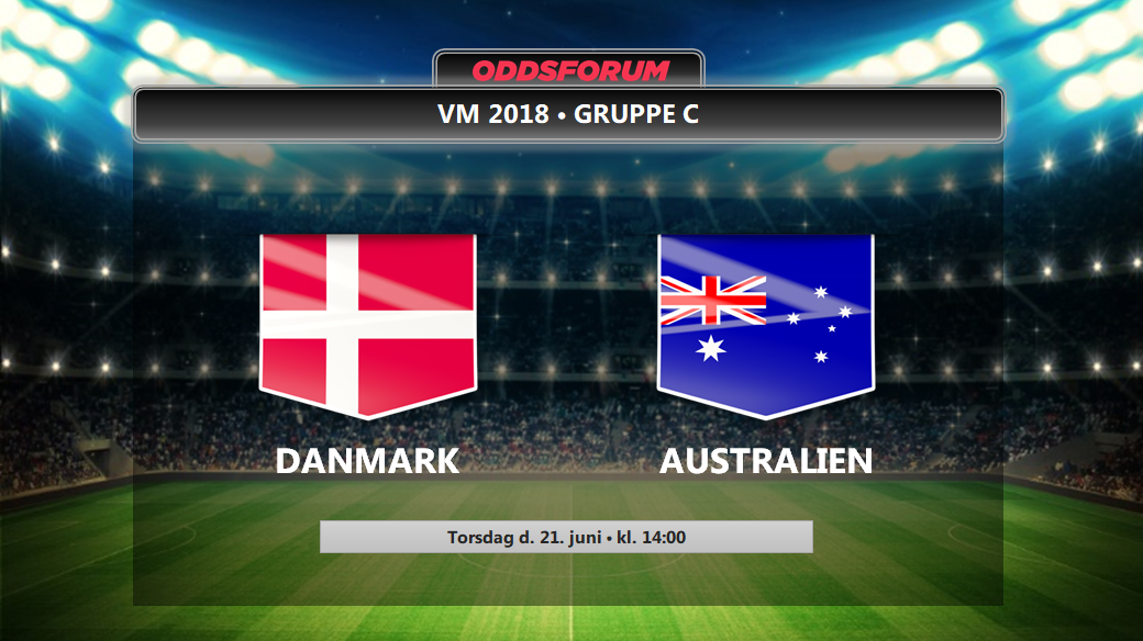 Danmark - Australien odds: Se startopstillinger og live stream VM 2018 kampen på nettet