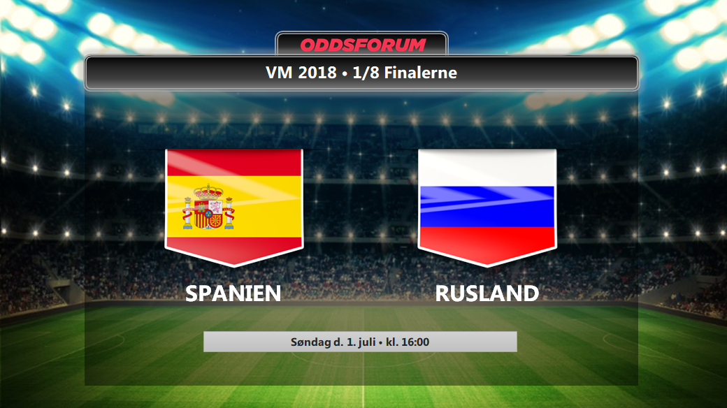 Spanien - Rusland i VM 1/8 finale: Se odds, startopstillinger og livestream