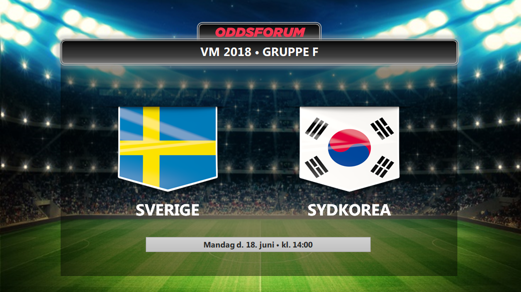 Sverige - Sydkorea odds: Se Startopstillinger og Livestream