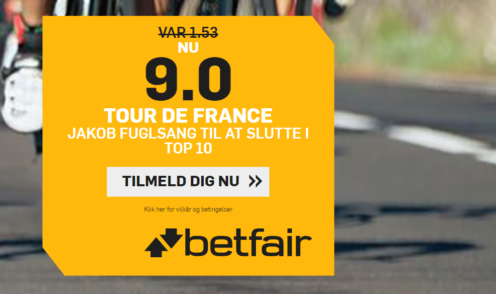 Tour de France: Få odds 9.00 på Jakob Fuglsang i Top 10