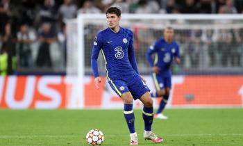 Andreas Christensen i kamp for Chelsea mod Juventus i Torino i september 2021