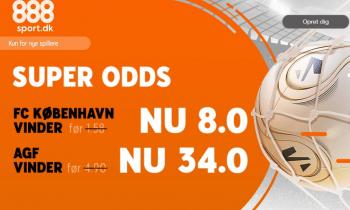 Super Odds: 8.00 på FCK eller 34.00 på AGF hos 888sport