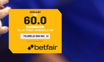 Tilbud: Få odds 60.00 på Danmark som vindere af VM i håndbold 2019