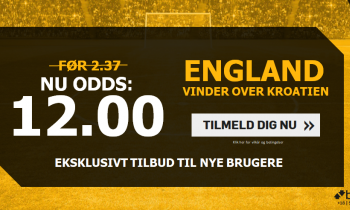 VM tilbud: Få odds 12.00 på England-sejr mod Kroatien i VM 2018 semifinalen