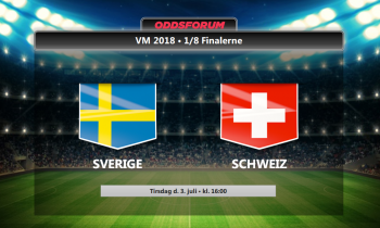 Sverige - Schweiz i VM 2018 1/8 finalen: Se odds, startopstillinger og livestream