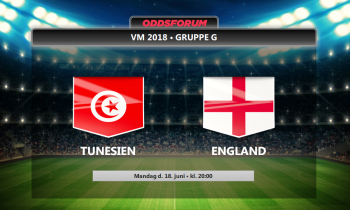Tunesien - England odds: VM 2018 optakt med startopstillinger og livestream